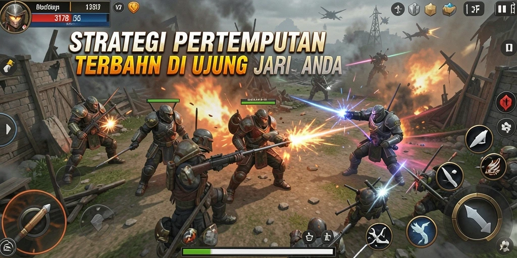 Screenshot utama 3178 menampilkan aksi pertempuran strategi yang intens.
