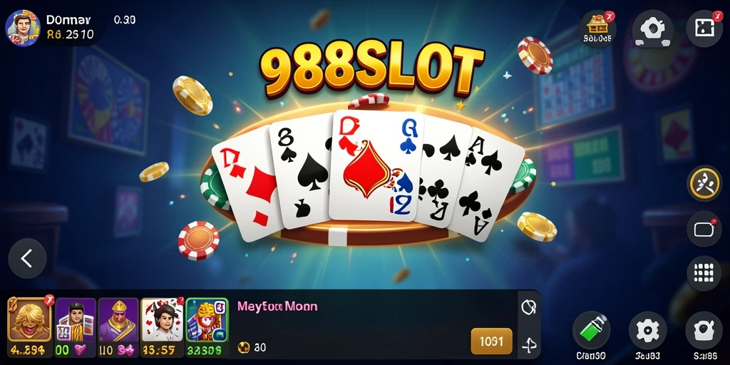 Tampilan gameplay seru dari 988SLOT dengan kartu Domino.