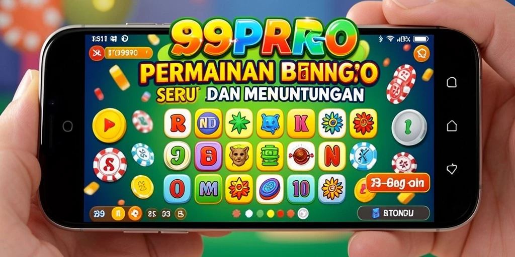 Gameplay seru Bingo di aplikasi 99RP dengan grafis menarik.