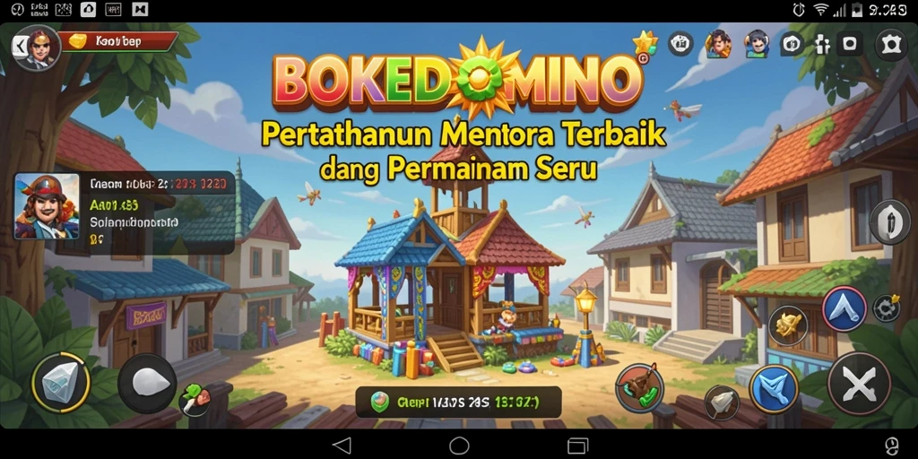 Screenshot gameplay Tower Defense BOKEDOMINO menampilkan aksi mendebarkan.