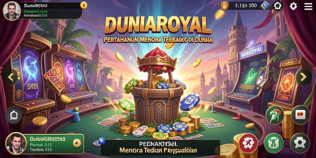 Screenshot gameplay DUNIAROYAL dengan menara dan musuh yang mendebarkan.