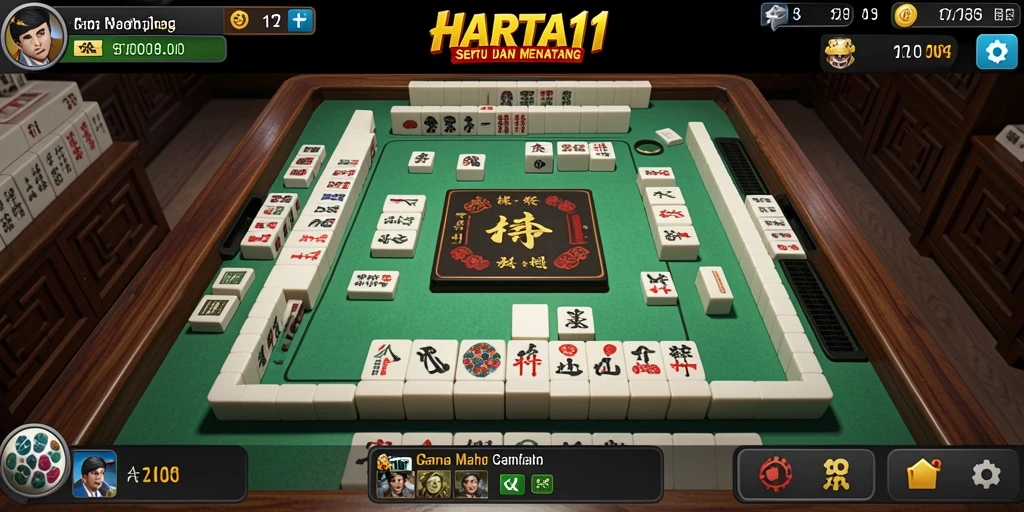 Gameplay seru HARTA11 dengan ubin Mahjong yang menantang.