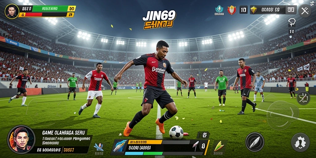 Tampilan gameplay mendebarkan di JIN69 dengan aksi olahraga yang intens.