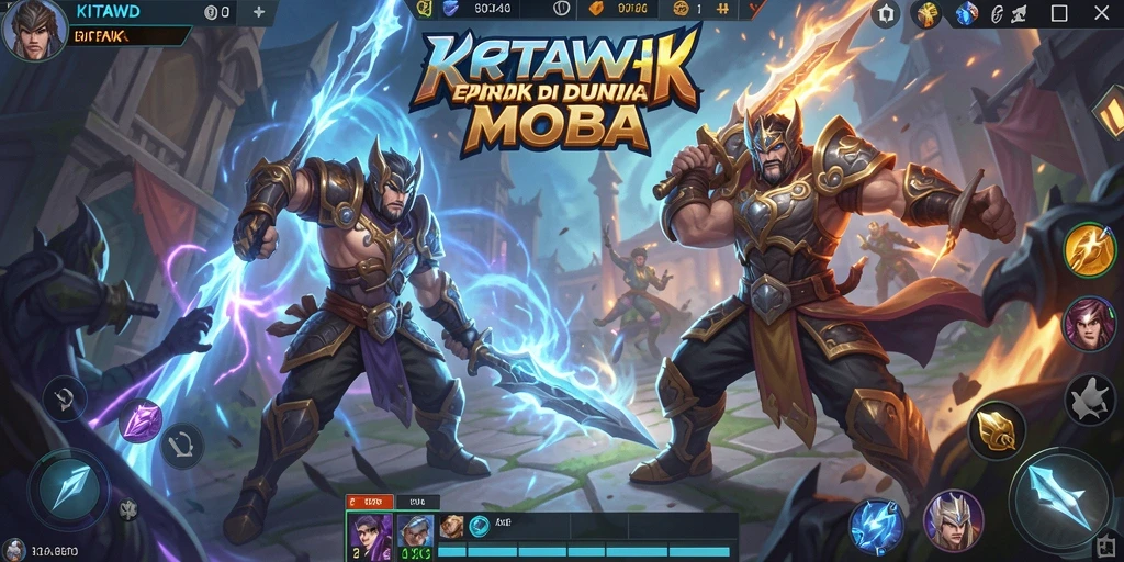 Gameplay seru di <strong>KITAWD</strong> dengan pertarungan strategi MOBA.