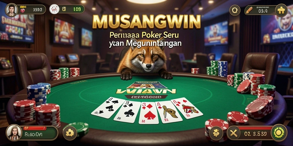 Screenshot game MUSANGWIN menampilkan aksi seru bermain Poker.