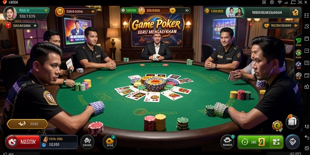 Menampilkan gameplay poker yang menegangkan dan kompetitif di N06.
