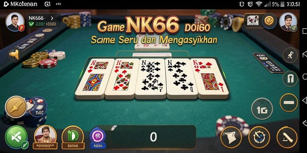 Screenshot NK666 menampilkan gameplay seru dalam permainan Domino.