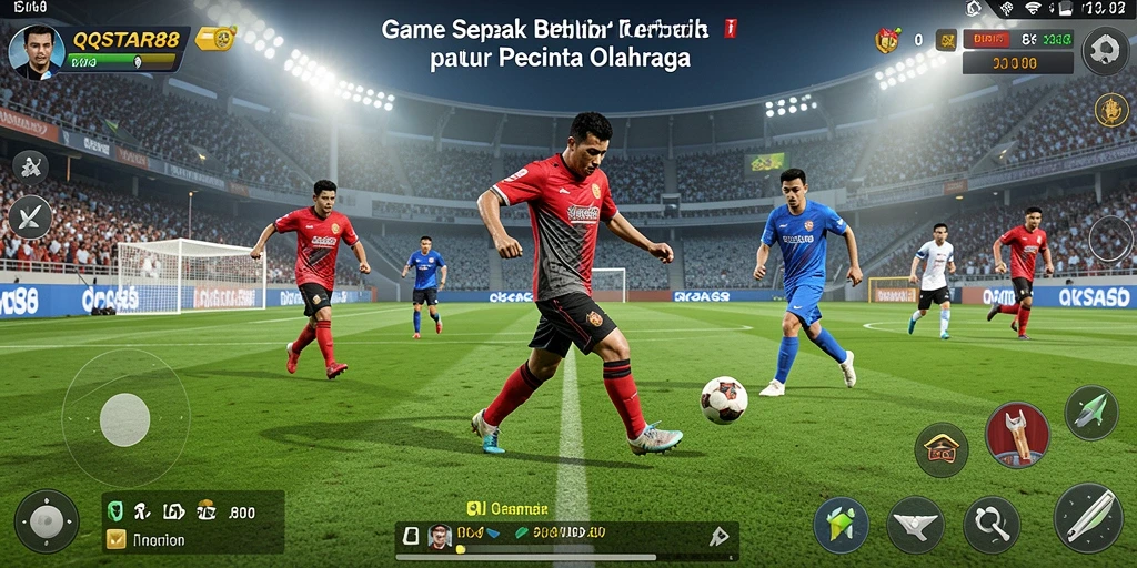 Tampilan gameplay seru di QQSTAR88 dengan aksi sepak bola yang mendebarkan.