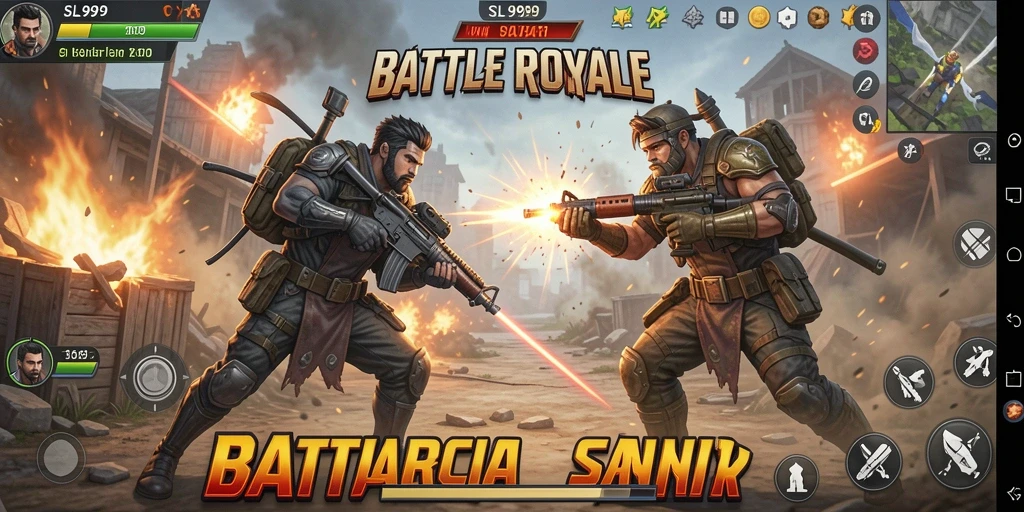 Tampilan menegangkan dari gameplay Battle Royale di SL999.